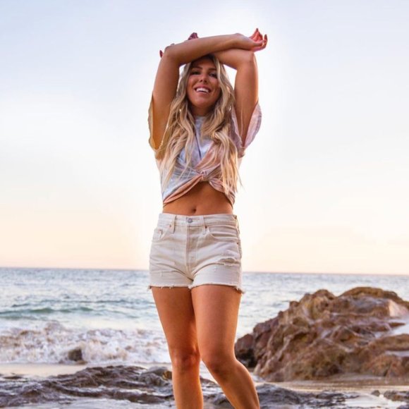 Levi's 501 White Denim ShortsButton Fly Cut Off Shorts